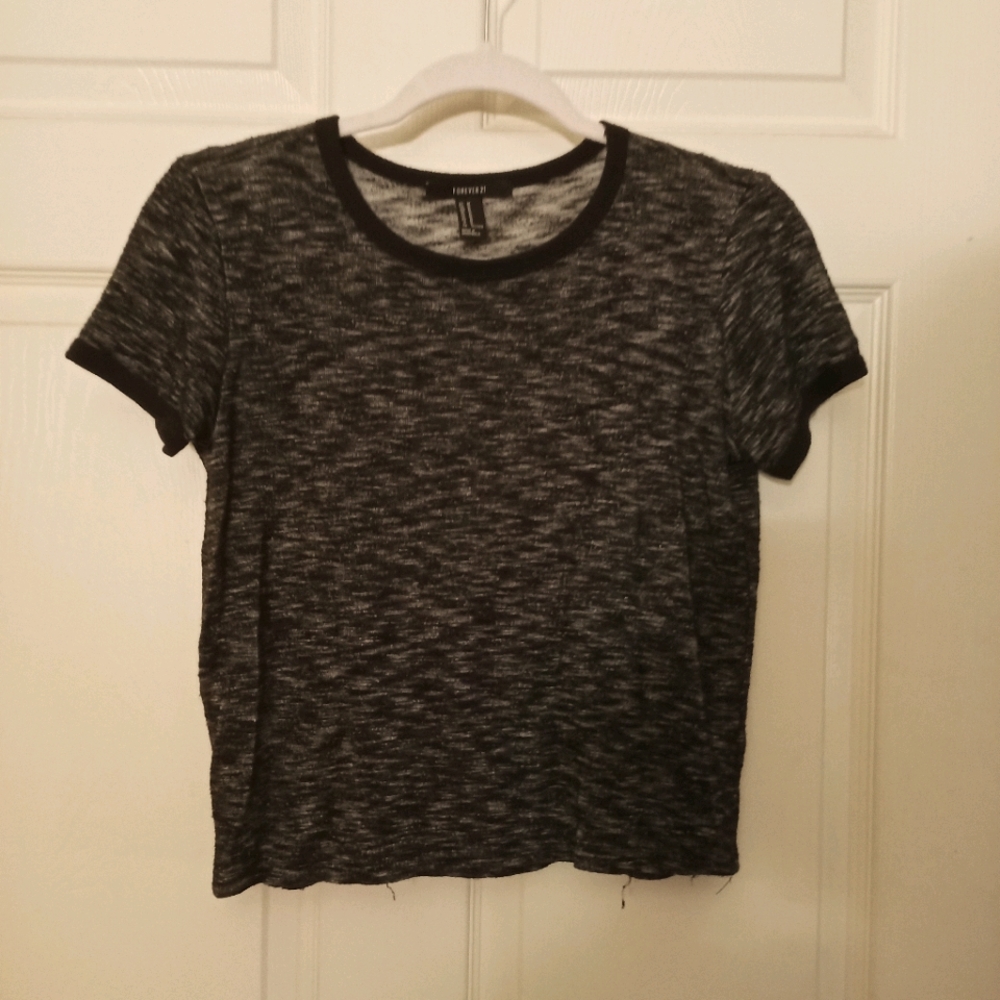 Black and White Crop Top